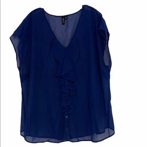Relativity Royal Blue Cap Sleeve Blouse